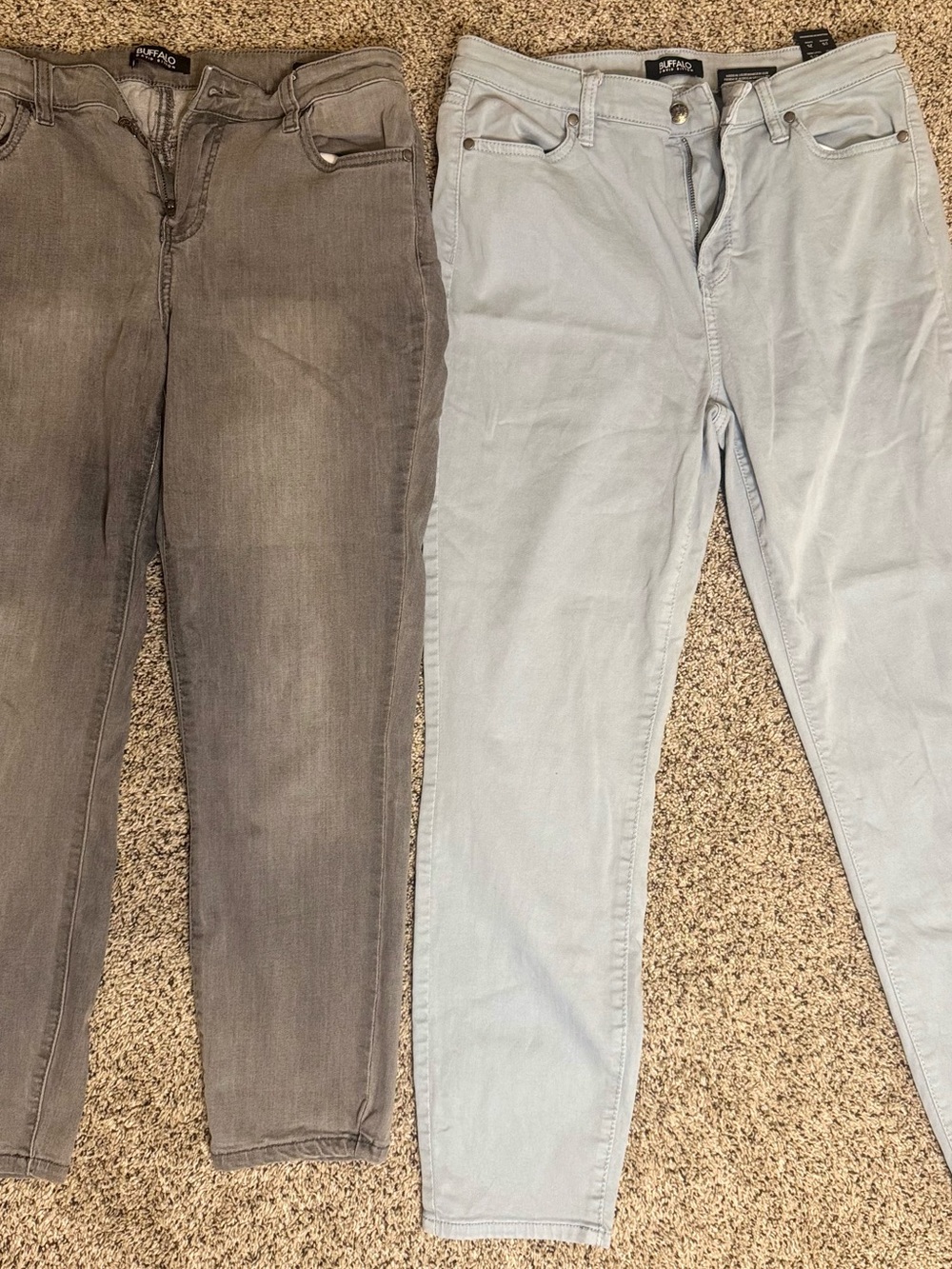 Lot of 2 Buffalo David Bitton Jeans Size 10/30 Grey Capri Light Blue Skinny
